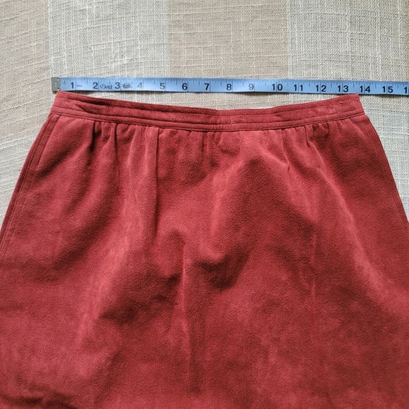 True Vintage Western Mobwife Coastal Cowgirl Poetcore Red Leather Midi Skirt - Picture 5 of 10